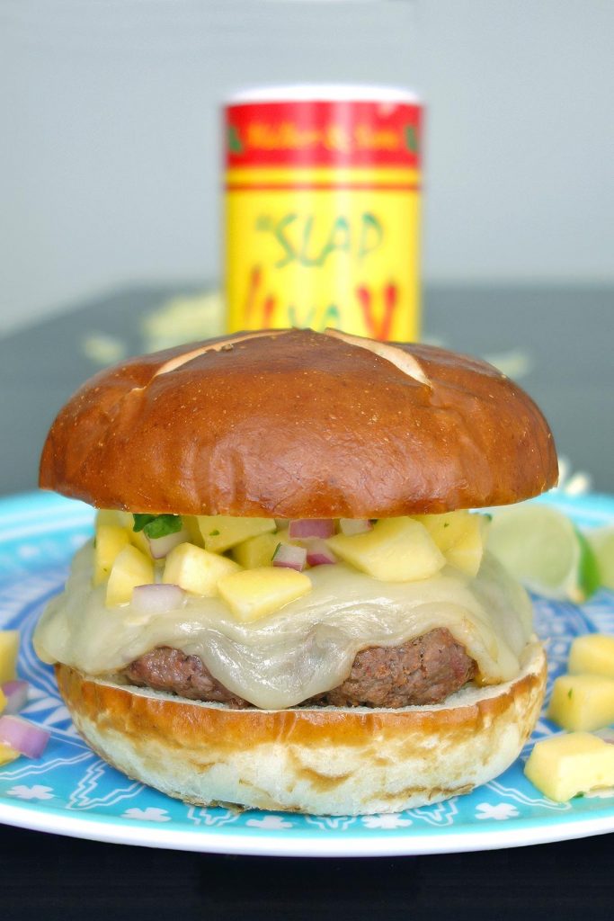 The Islander Burger combines sweet mango salsa and spicy cajun seasoning.