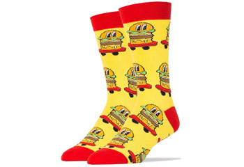 yellow and red socks