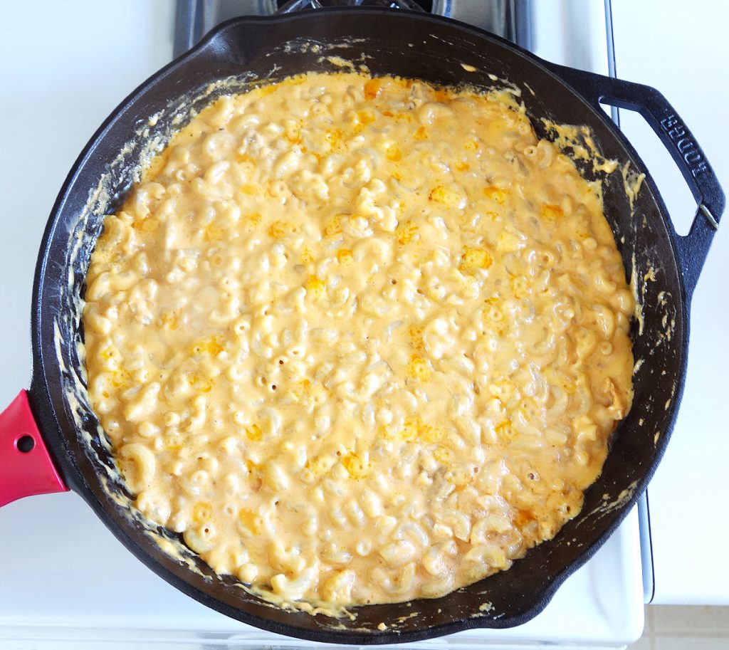 Buffalo chicken mac and cheese is an amazing size or main dish. Topped off with delicious blue cheese.