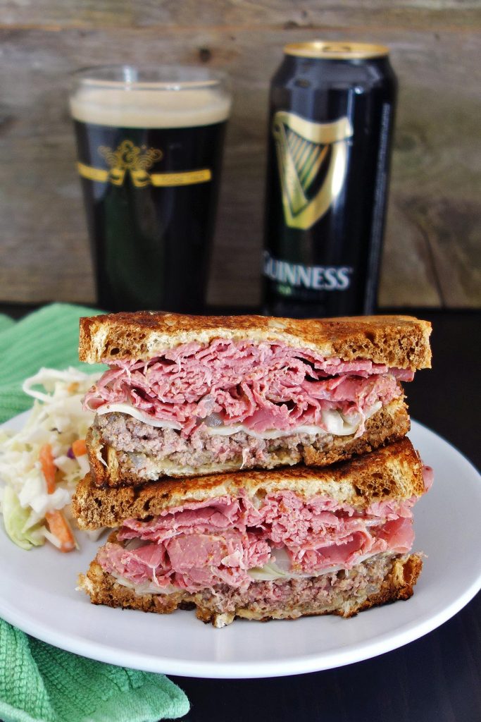 Irish Burger with Guinness mustard & corned beef